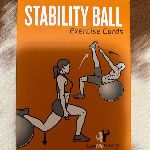 NewMeFitness Stability Ball Exercise Cards - Picture 1 of 3